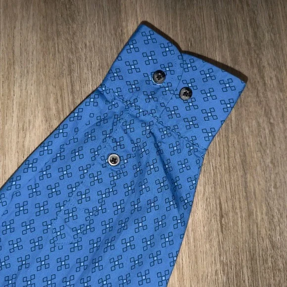 Wrangler® Ford Logo Blue Print Long Sleeve Button Down Shirt MP2295M Men's Large - Picture 10 of 12